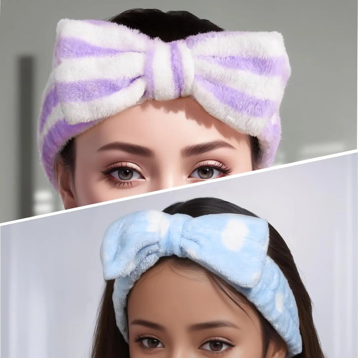Velvet Spa Bow Band- Soft & Stretchy for Face Care