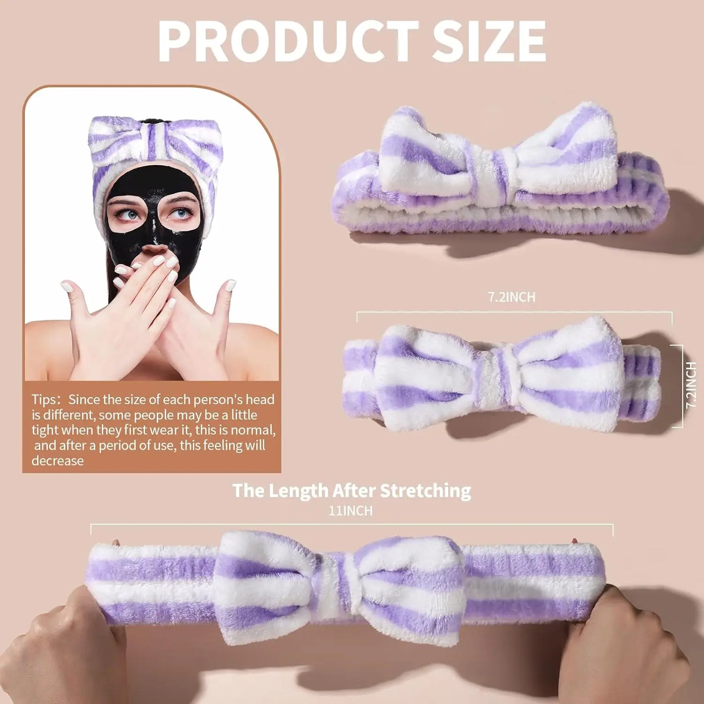 Velvet Spa Bow Band- Soft & Stretchy for Face Care
